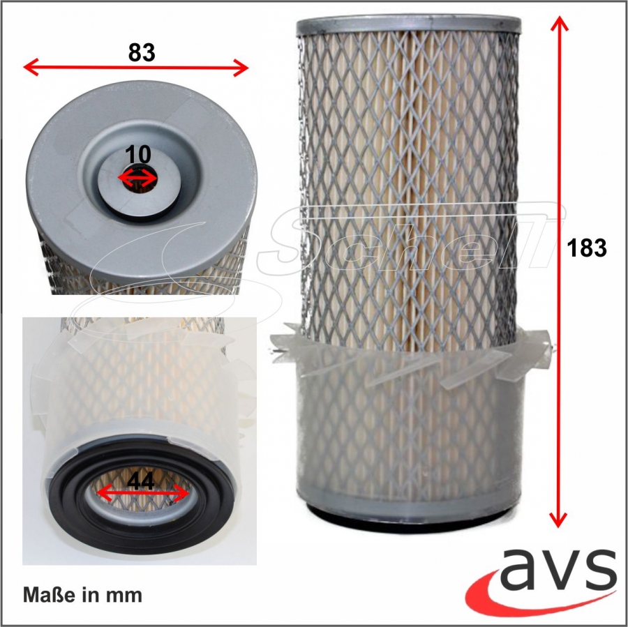 Luftfilter zu Kubota B-Serie, L-Serie, Iseki Tx, Iseki TU, B1200, B1400, B1500, B1502, B1600, B1702, B1902